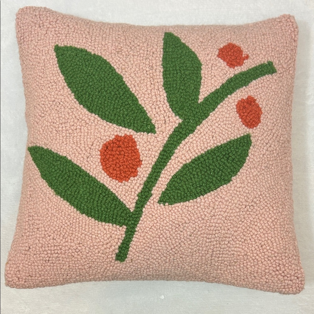 Christmas Berries Wool Hook Pillow